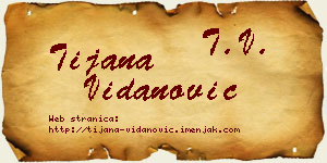 Tijana Vidanović vizit kartica